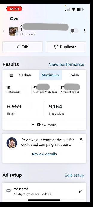 Case study showing 19 leads in 8 days